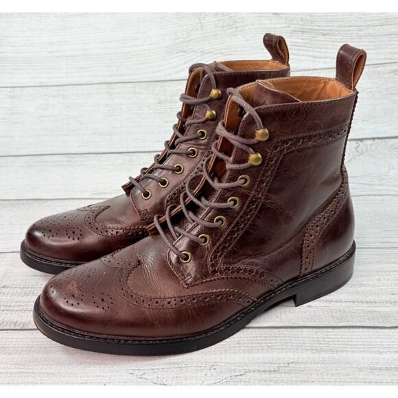 Polo Ralph Lauren Men’s Northwick Shortwing Oxford Boot Brown Size 9D - Picture 1 of 12